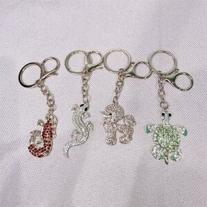 4 Fashion Animal Purse Charms Keychain gift set Crystal CZ rhinestone bundle lot